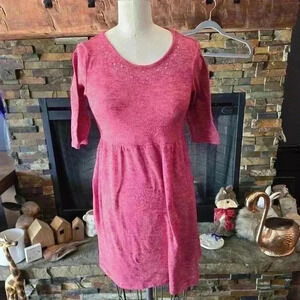 Red heather knit dress